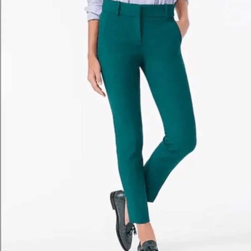 J.Crew Cameron Four Season Crop Pants Dark Spruce Green size 2 EUC